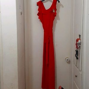 Womens red jumpsuit